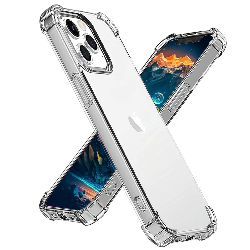 Case Compatible for [ iPhone 13 Pro Max ], Crystal Clear Hard Back Phone Cover with 4 Corners Shockproof Protection Clear Case for iPhone 13 Pro Max, 6.7 inches-CL