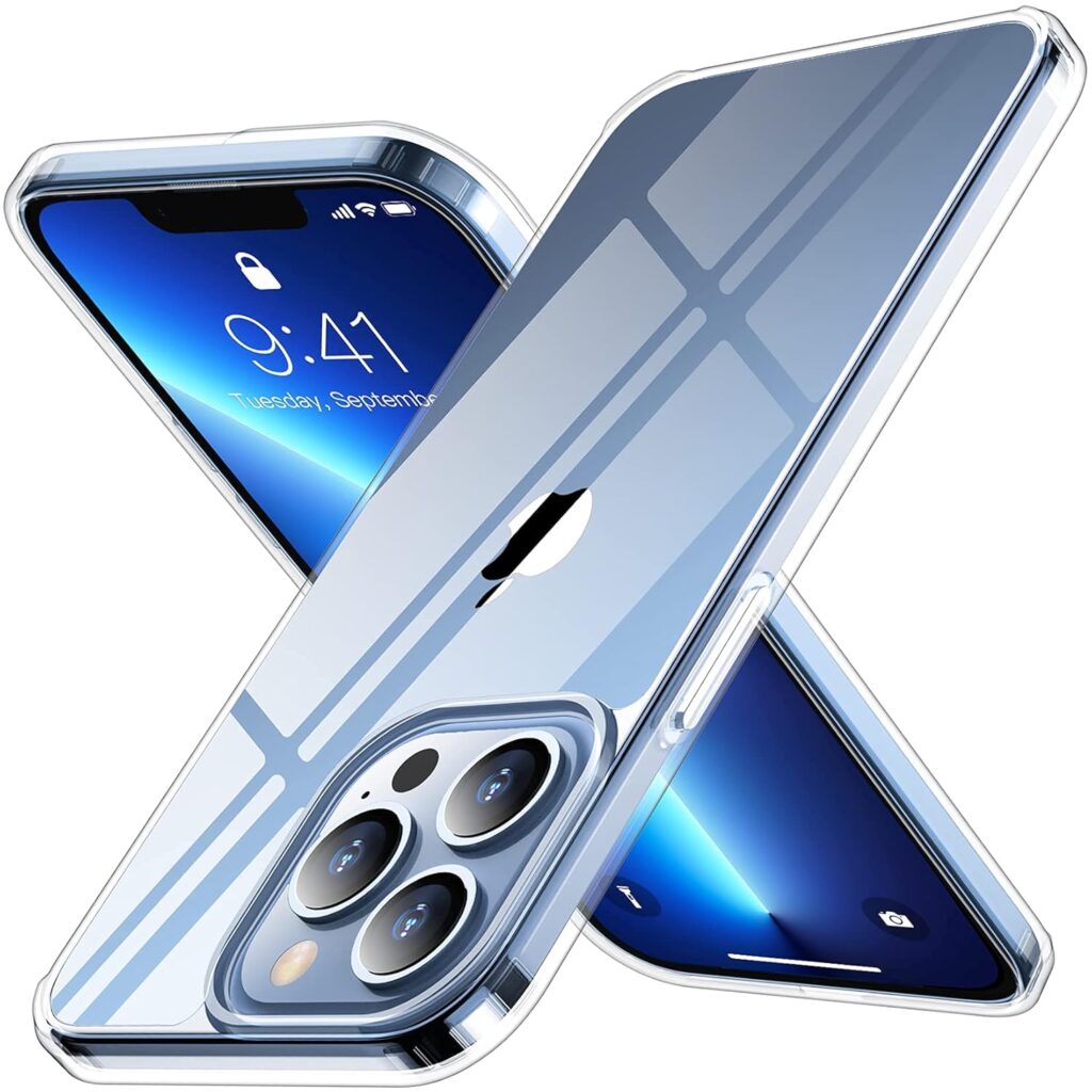 Casodon Back Case for iPhone 13 Pro Max (Clear|Silicone|Slim)