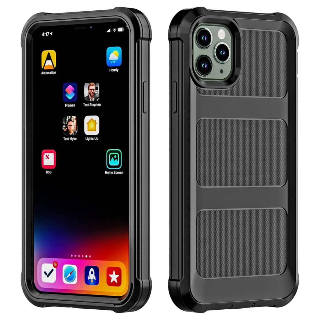 Cubix® Armor Defender Rugged Case Compatible for Apple iPhone 13 Pro Max Back Cover Slim, Shockproof, Dual-Layer Design with Camera Protection - Black