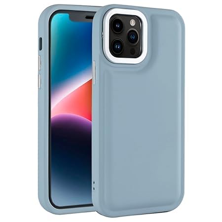 Cushion Series Silicone Back Cover Case Compatible with iPhone 13 Pro Max (Sky Blue)