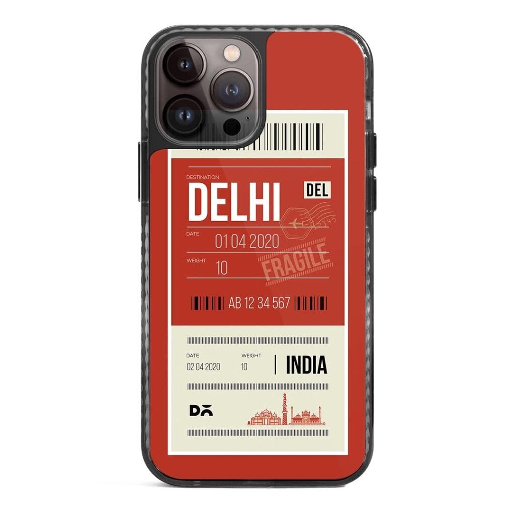 DailyObjects Delhi City Tag Stride 2.0 Magnetic Case Cover for iPhone 13 Pro Max | Compatible with Wireless Charging Slim Back Cover with Inner Magnetic Ring Shockproof