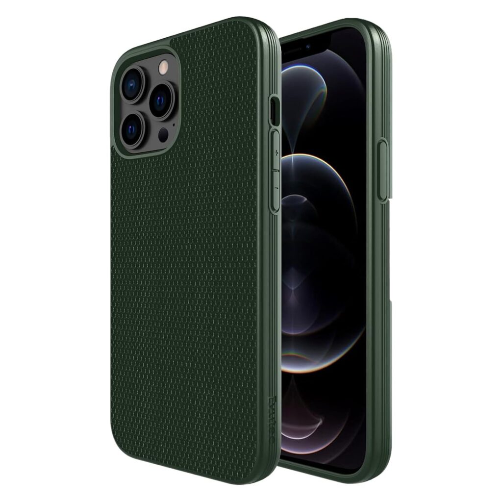 Designed by Evutec Compatible with iPhone 13 Pro Max, Ballistic Nylon, Military-Grade Drop Protection, Honeycomb 3D Structure, Case Cover with AFIX+ Vent Mount for iPhone 13 Pro Max (Green)