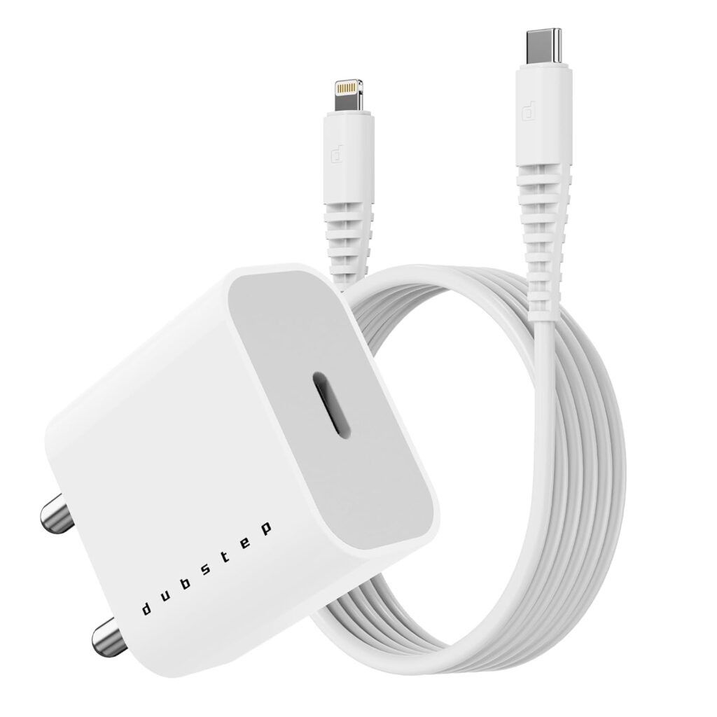 Dubstep Sprint 20W USB-C Charger PD PPS 3.0 with Type-C to Type-L Cable Supports Android,iPhone 14/14 Plus/ 14 Pro/ 14 Pro Max, iPhone 13/13 Pro/13 Pro Max/13 Mini, 12/12 Mini/ 12 Pro Max (White)