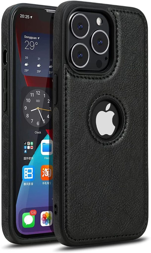Excelsior Back Cover Compatible with Apple iPhone 13 Pro Max | Premium PU Leather, Silicon | 360 Degree Protection (Black)