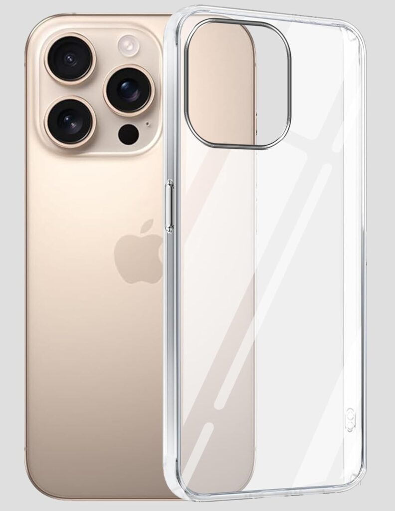 Jkobi Lifetime Anti-Yellow Clear Back Cover Case for Apple iPhone 15 Pro (Sleek Hard Crystal | Shockproof and Camera Protection)