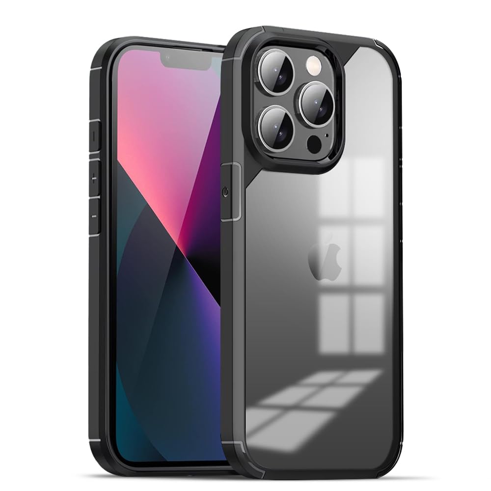 KARWAN®Back Cover |Shockproof Bumper Case | Full Camera Protection | Raised Edges | Super Soft Side TPU | Bumper Case for iPhone 13 Pro Max -Black