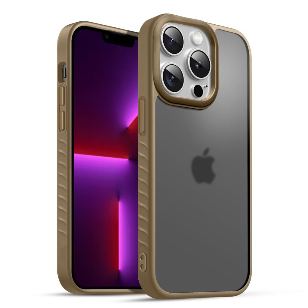 KARWAN®️ Shockproof Back Case Cover for iPhone 13 Pro Max | Camera Protection Bump |Shockproof Back Case Cover for iPhone 13 Pro Max - Brown
