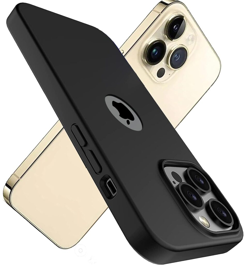 KRL Lightweight Black Silicone Mobile Back Cover for iPhone 14 Pro Back Cover with Camera Protection | Carry Your iPhone 14 Pro Phone with Ease (RL2209)