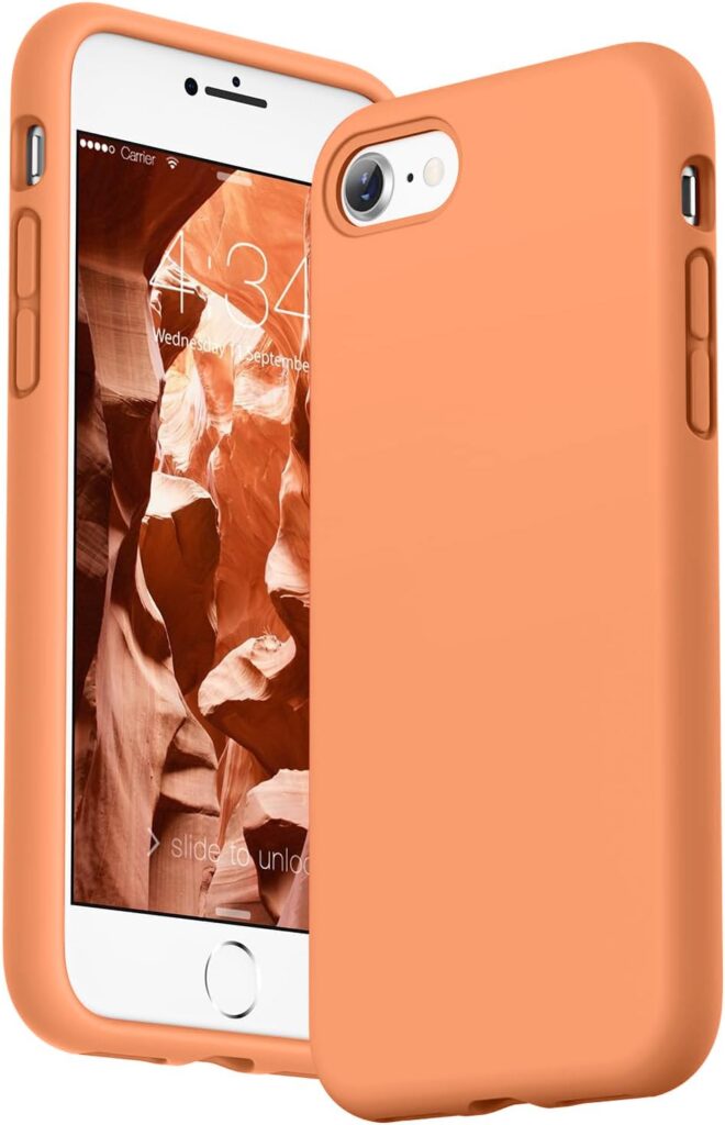 LOXXO® Back Cover Compatible for iPhone 7/8/SE/SE (3rd Gen), Liquid Silicone Gel Rubber Shockproof Candy Phone Cases Compatible for iPhone 7/8/SE/SE (3rd Gen) (Coral)