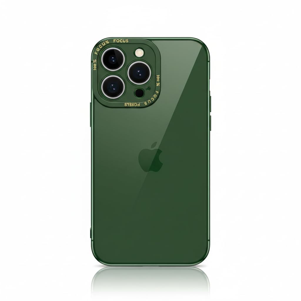 Lens Guardian Glass Case for iPhone 13 Pro Max, iPhone 13 Pro Max Back Cover Case(2021) - TPU+Glass | Green