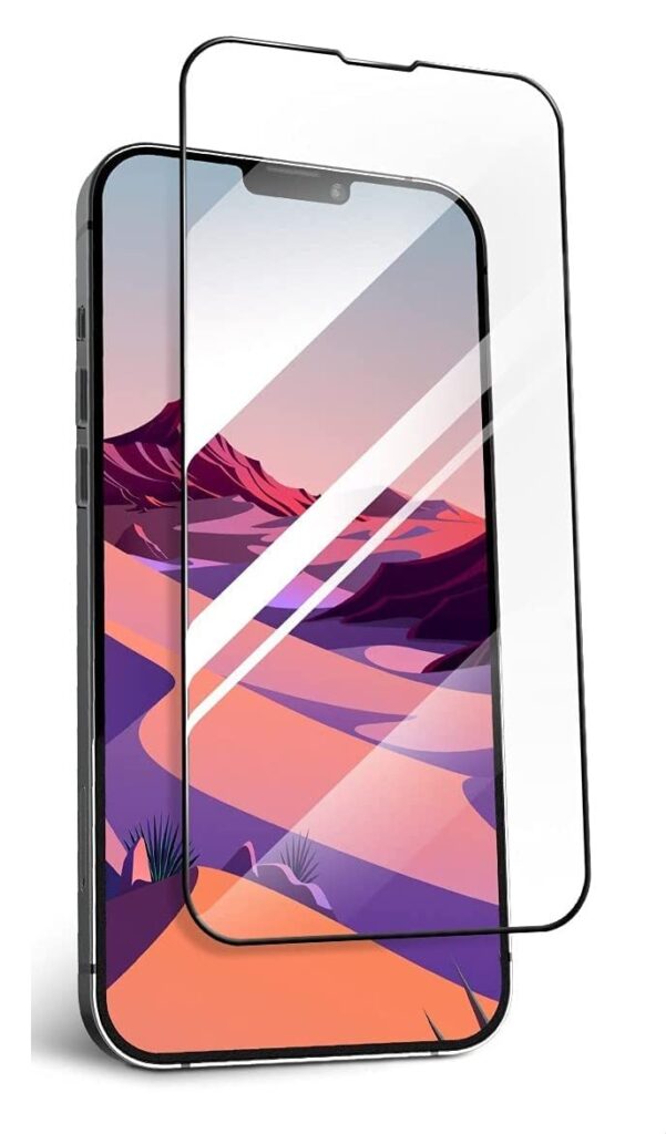 M.G.R.J® Pro HD+ Tempered Glass Screen Protector Compatible for iPhone 13 Pro Max with Edge to Edge Coverage and Easy Installation kit (Black)