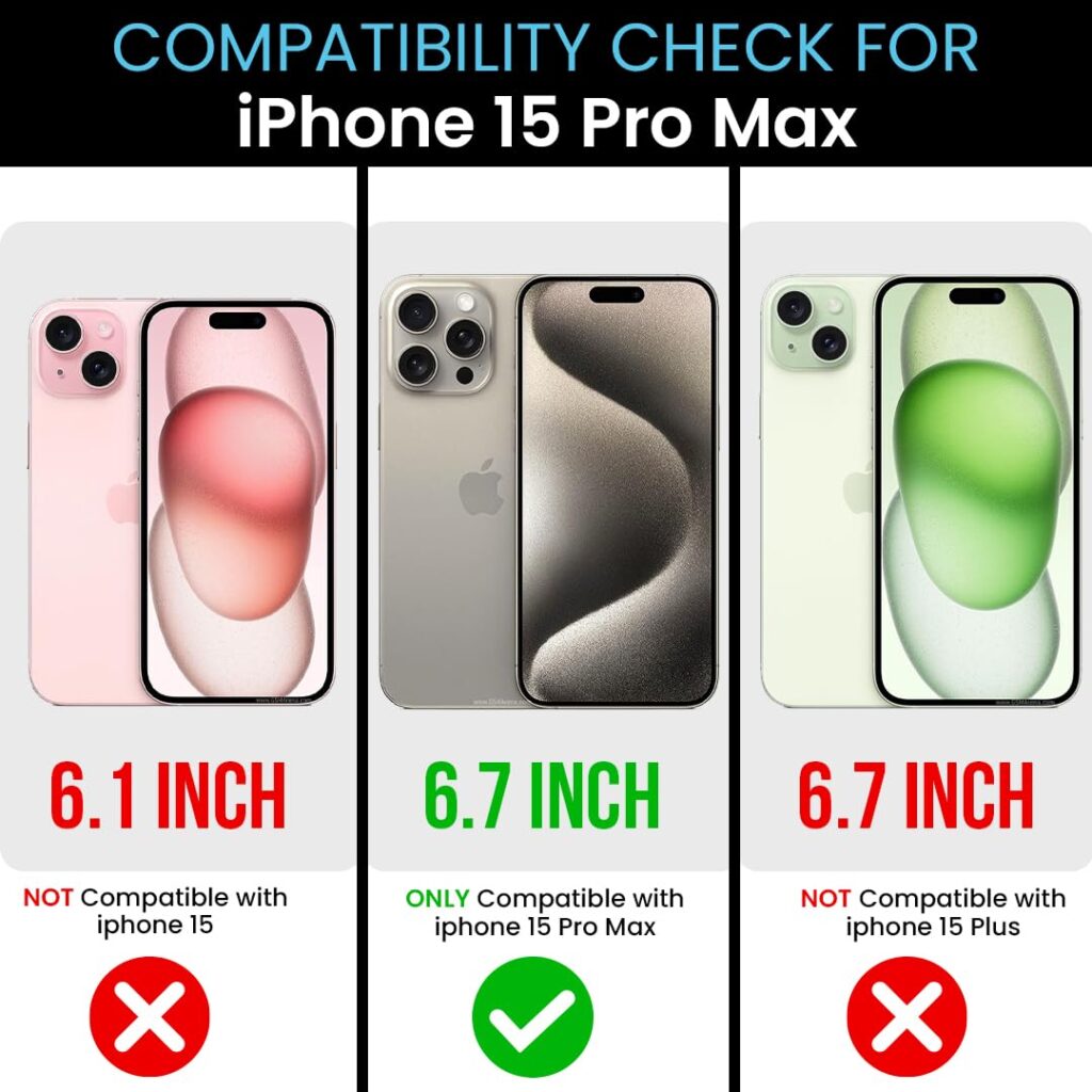 MILLION CASES Back Cover Case for iPhone 15 Pro Max Shockproof Protective Mag-Safe Leather Texture TPU Case for Men & Boys(Brown)