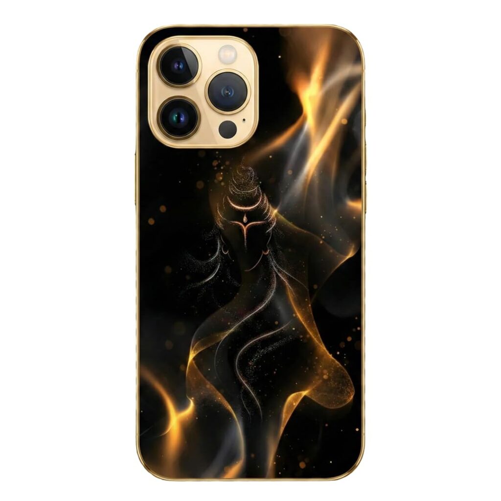 MILLION CASES Trinetra Flames Regalia Case for iPhone 13 Pro Max, iPhone 13 Pro Max Back Cover Case(2021) - TPU | Gold