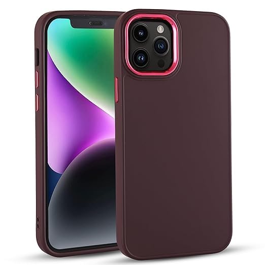 Matte Series Silicone TPU Back Cover Case Compatible with iPhone 13 Pro Max (iPhone 13 Pro Max, Wine)