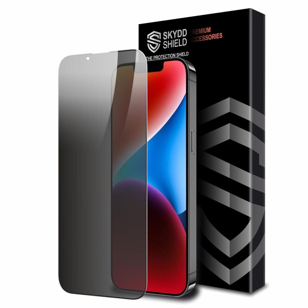 Military-Grade Anti Spy Privacy Tempered Glass For iPhone 16e, iPhone 14/13 / 13 Pro (6.1 Inch) With Installation Kit | Edge to Edge Coverage | Black