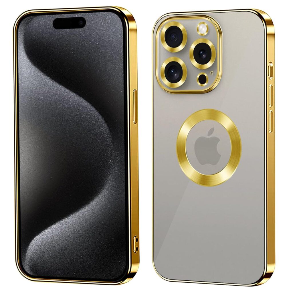 Mobile Phone Cover Compatible for Apple iPhone 15 Pro | Gold Color