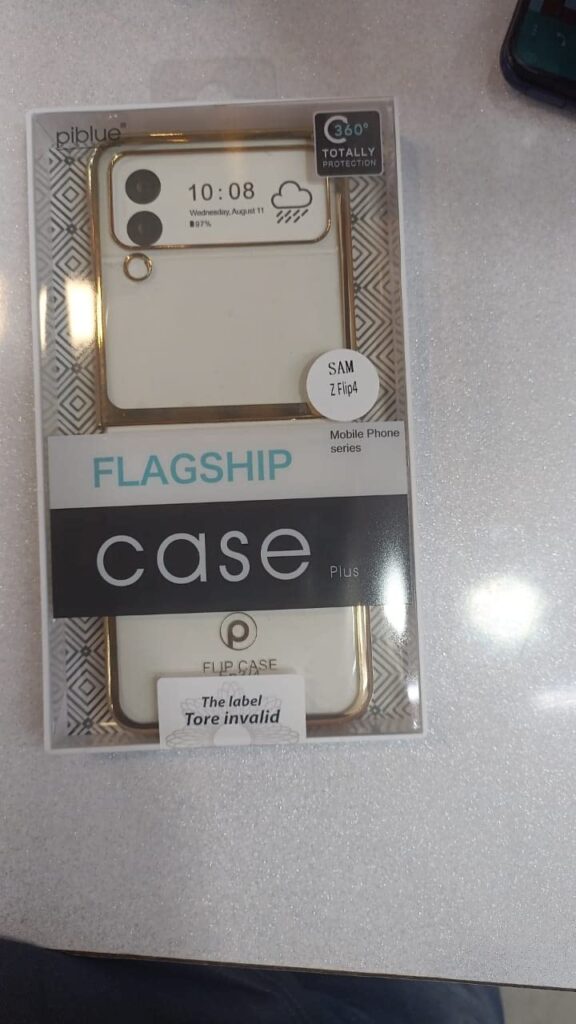 NAFS Clear Case Compatible for Galaxy Z Flip4 | Transparent Full Body Shockproof | Cover Case for Samsung Galaxy Z Flip 4 5G Clear Gold