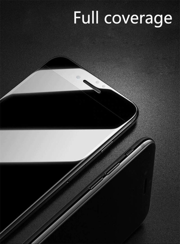 NEWorld Tempered Glass Screen Protector for iPhone SE 2022 & SE 2020 | iPhone 8 & iPhone 7 With Edge to Edge Full Screen Coverage (Black)