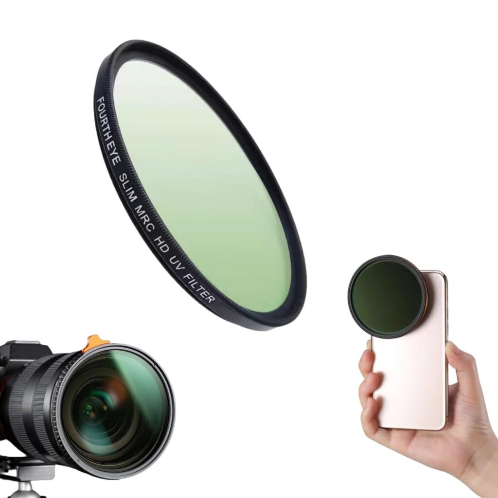 Nd Filters Lens Compatible with oneplus12, iPhone 14/15 pro & pro max, Xiaomi 14 Mobile Cover, DSLR Camera (UV Filter, 58mm)