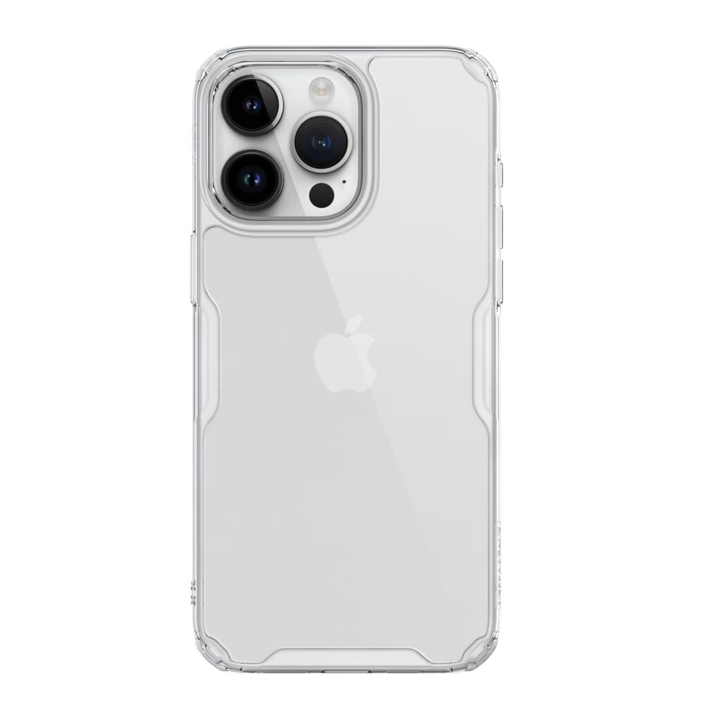 Nillkin Case for Apple iPhone 15 Pro (6.1" Inch) Nature TPU Pro Border + PC Back & Impact Resist Edges Soft Flexible Translucent White Color