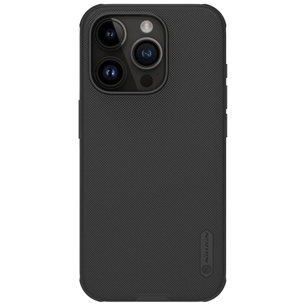 Nillkin Case for Apple iPhone 15 Pro (6.1" Inch) Super Frosted Shield Pro Hard Back Soft Border (PC + TPU) Shock Absorb Cover Raised Bezel Camera Protect PC Without Logo Cut Black Color