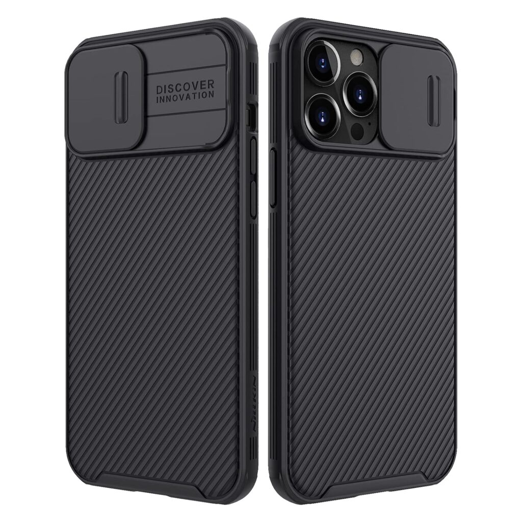 Nillkin Designed For iPhone 13 Pro Max Case With Camera Cover, Camshield Pro Case With Slide Camera Lens Protection, TPU Frame & PC Back Shockproof Case Cover 6.7 Inch 2021 - Black