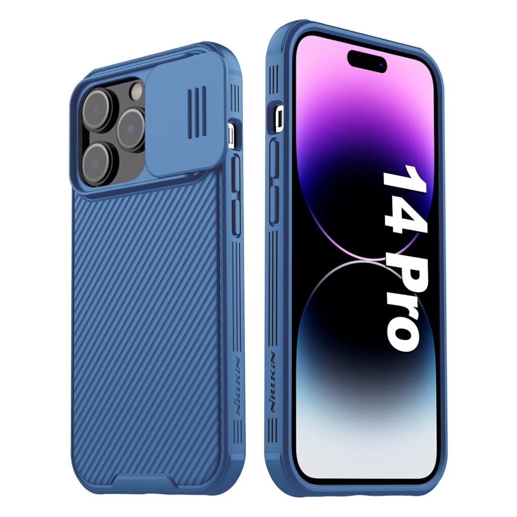 Nillkin Thermoplastic Polyurethane for iPhone 14 Pro Case, Camshield Pro 14 Pro Case with Slide Camera Cover, Back Cover Compatible with iPhone 14 Pro 5G Case 6.1'' (Blue)