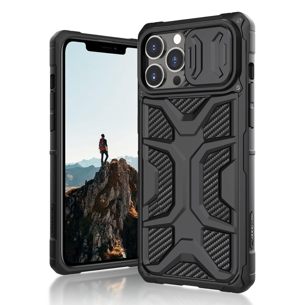 Nillkin for iPhone 13 Pro Max Case 2021, CamShield Fiber Armor for iPhone 13 Pro Max 5G Case Rugged Lightweight [Military-Grade Drop Protection] Shockproof Premium Protective Cover 6.7'' Black