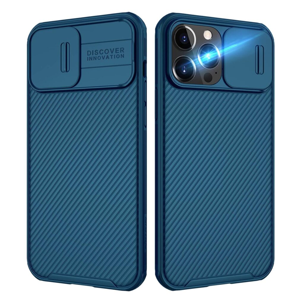 Nillkin iPhone 13 Pro Max Case CamShield, Slim Full Body Stylish iPhone 13 Pro Max Protective Case Cover with Slide Camera Cover, Hard PC Ultra Thin Phone Case for Apple iPhone 13 Pro Max 6.7'' Blue