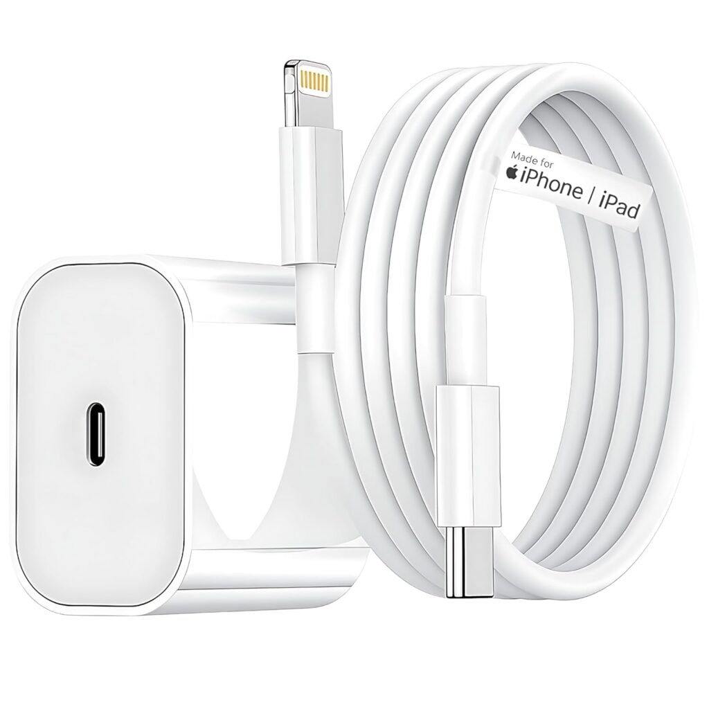 Original Apple-Certified 20W USB-C Charger with Lightning Cable | Fast iPhone Charger for iPhone 11, 12, 13, 14, XR, XS/PRO/MAX, SE & iPad | MFi Certified Adapter and Charging Cable Combo (White)