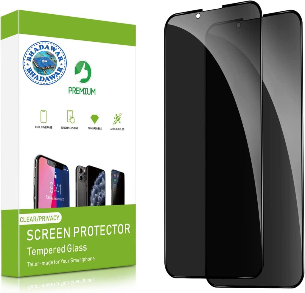 [PACK OF 1 Privacy Tempered Glass Design for IPHONE 13 PRO MAX (5G) Full Coverage Anti-Spy 9H Hardness Screen Protector Guard with with Easy Installation Kit