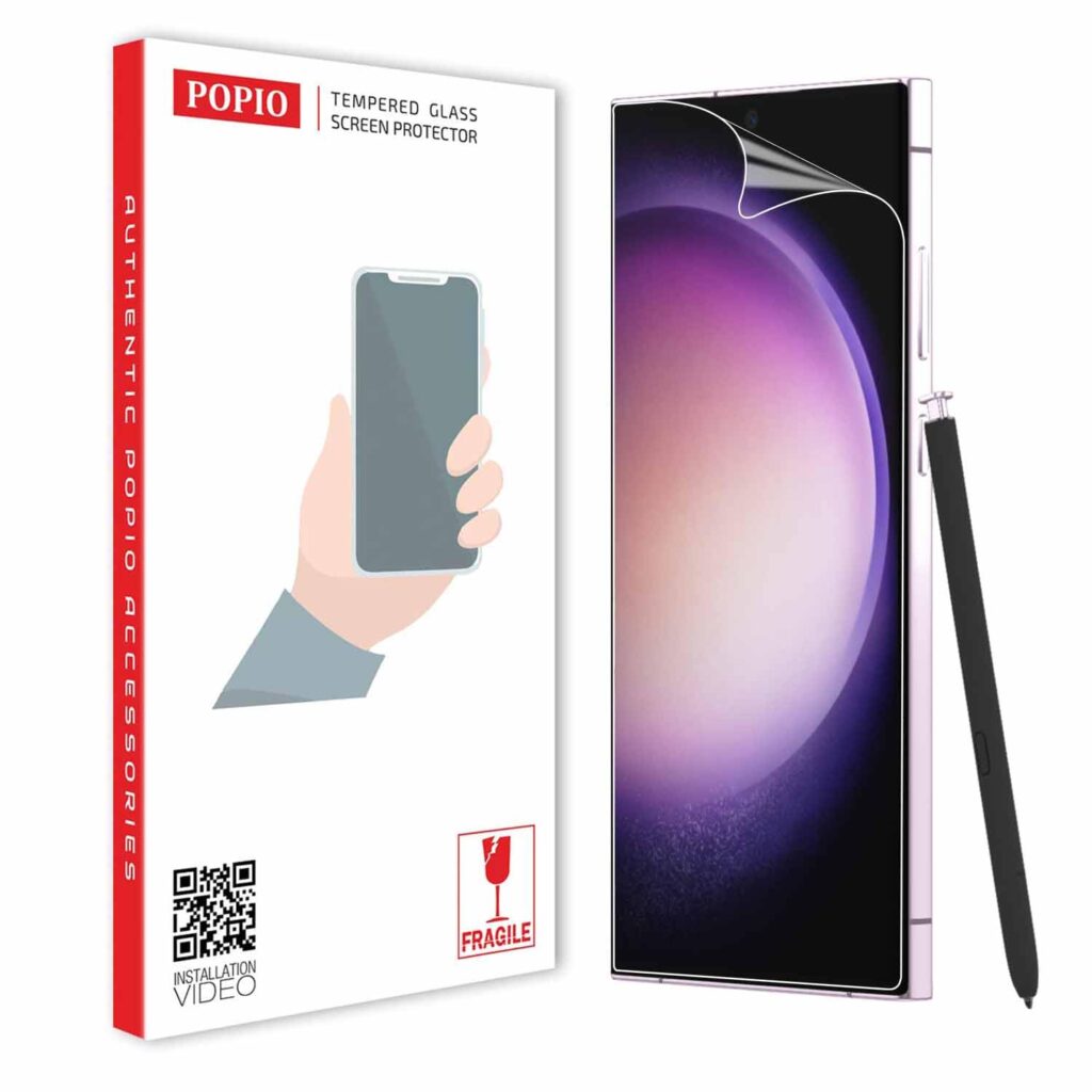 POPIO Acrylic Screen Guard For Samsung Galaxy S22 Ultra 5G / Samsung Galaxy S23 Ultra 5G (Transparent) Edge To Edge Full Screen Coverage With Easy Installation Kit