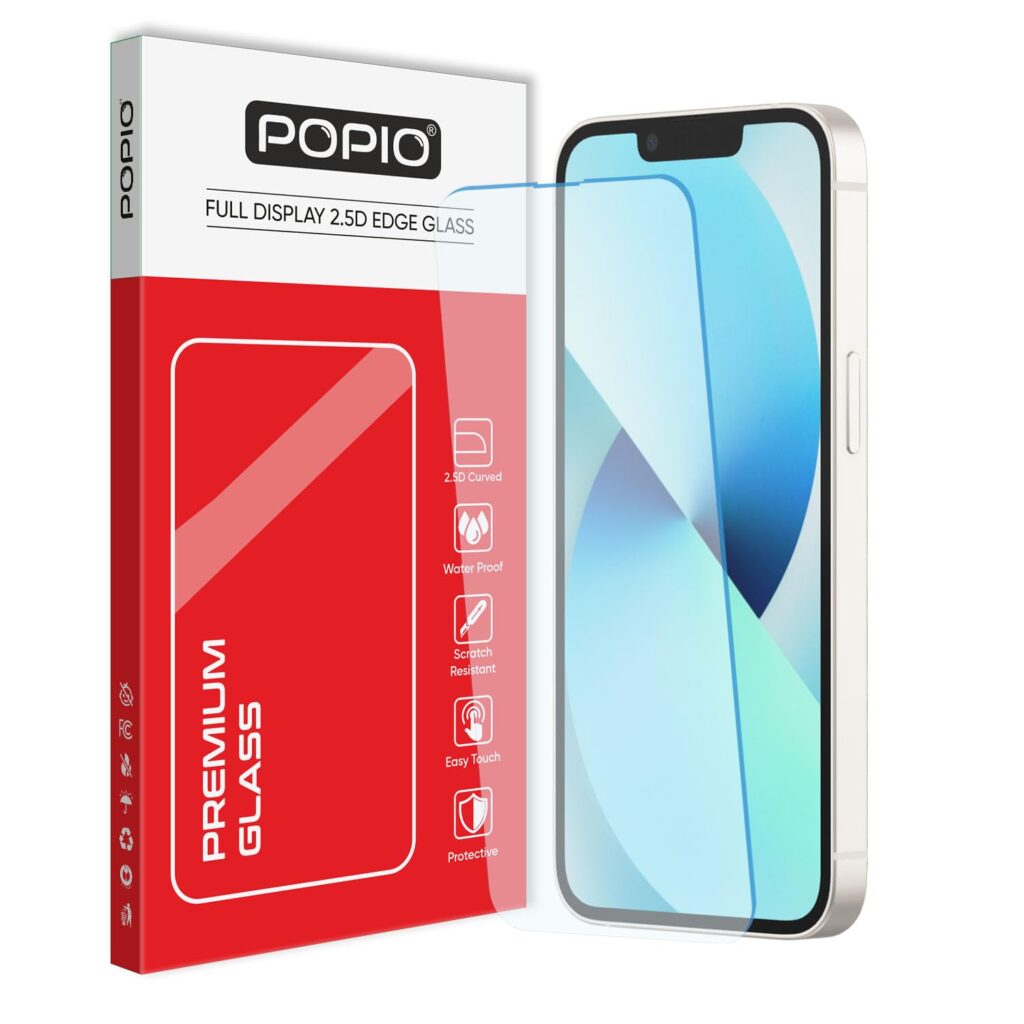 POPIO Tempered Glass Compatible For Iphone 13 Mini (Transparent) Edge-To-Edge Protector Full Screen Coverage, Pack Of 1 For Cellphone