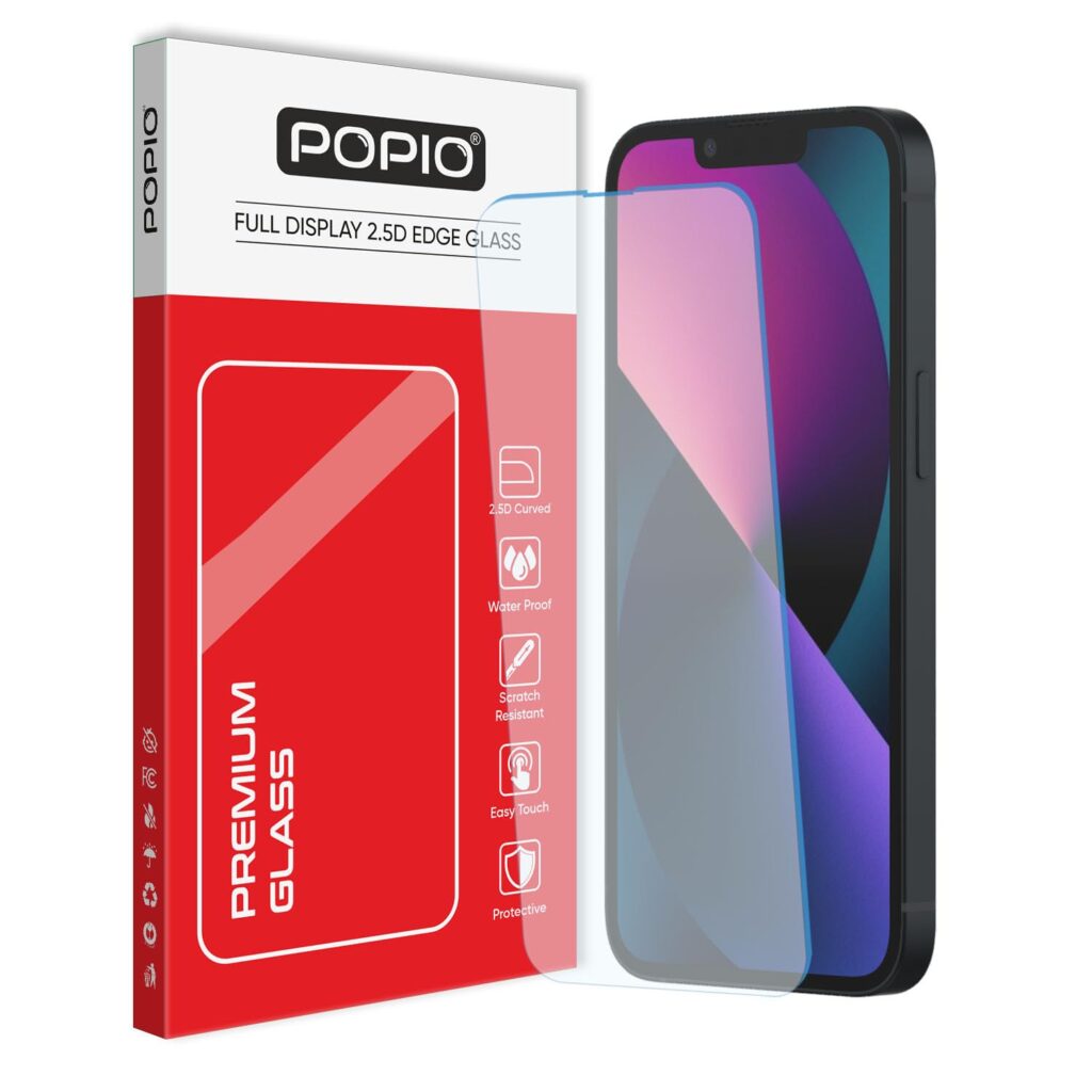 POPIO Tempered Glass Compatible For iPhone 13 / iPhone 13 Pro (Transparent) Full Screen Protector Coverage Except Edges For Cellphone, Pack Of 1