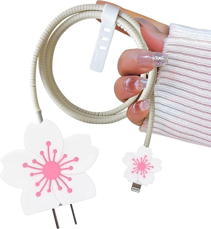 Protective Charging Case for iPhone 11/12/13/14/15/16/Pro Max,for 18W/20W Charger and Charging Cable,Have Durable Cable Sleeve - White Moon