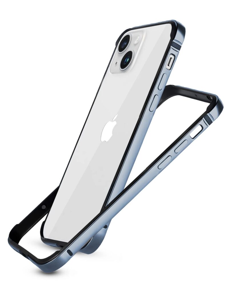 RAEGR Phone Case |Anodized Aluminum Bumper |Mag-Safe Compatible | Edge Armor Protective Minimal Case Compatible with iPhone 14 Plus / 13 Pro Max (6.7-Inch) 2022 -Sierra Blue RG10463