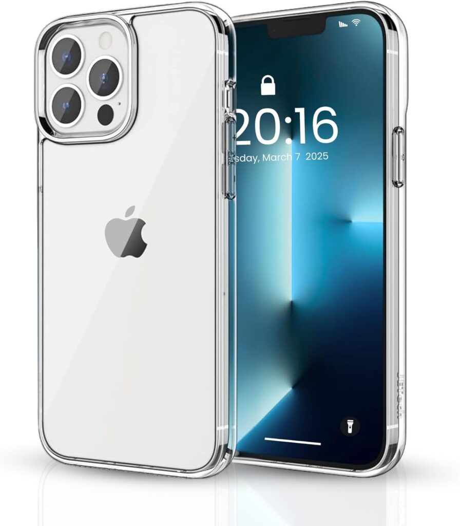 SMRK Transparent Crystal Clear Back Cover | Silicone Case Clear Transparent Shockproof Scratch Resistant Protective Phone Soft Silicone Slim Cover (iPhone 13 Pro Max)