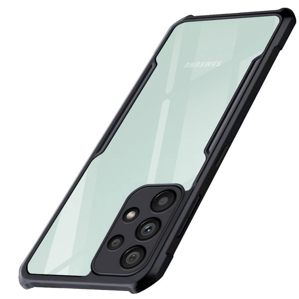 TheGiftKart Shockproof Clear Back Cover Case for Samsung Galaxy A73 5G | 360 Degree Protection | Hard Transparent Back Cover Case for Samsung Galaxy A73 5G (PC & TPU, Black Bumper)