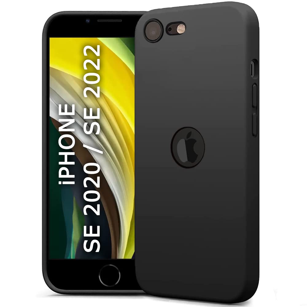 TheGiftKart Sleek Back Cover Case for iPhone SE 2020 / iPhone SE 2022 | Protective & Slim Fit | Camera Protection Bump | Soft Silicon Cover for iPhone SE 2020 / SE 2022 (TPU | Black)