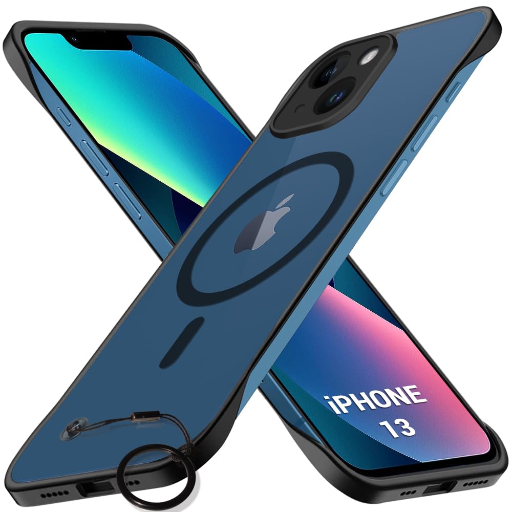 TheGiftKart TPU+PC Hybrid Ultimate Slim Back Case Cover for iPhone 13|Camera & Screen Protection|Frosted Matte Translucent Hard Back Case Cover for iPhone 13, Blue