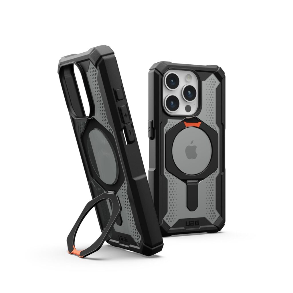 Urban Armor Gear Thermoplastic Polyurethane Plasma Xte Mag-Safe Compatible,Rugged Lightweight Slim Shockproof Protective Case/Cover Designed For iPhone 15 Pro (6.1-Inch) (2023) - Black/Orange