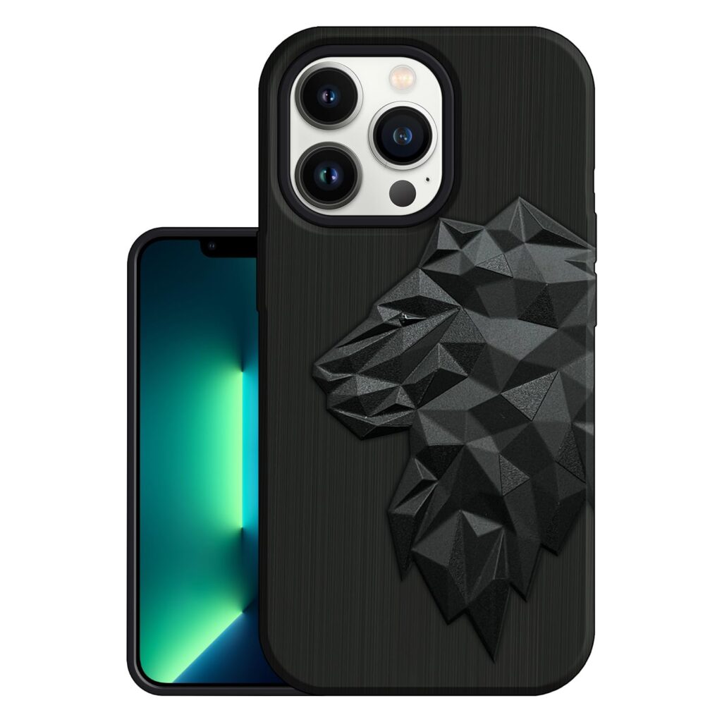 VIDO 3D Lion King Design Shockproof Anti-Scratch Soft Silicone Back Case Cover for iPhone 13 Pro