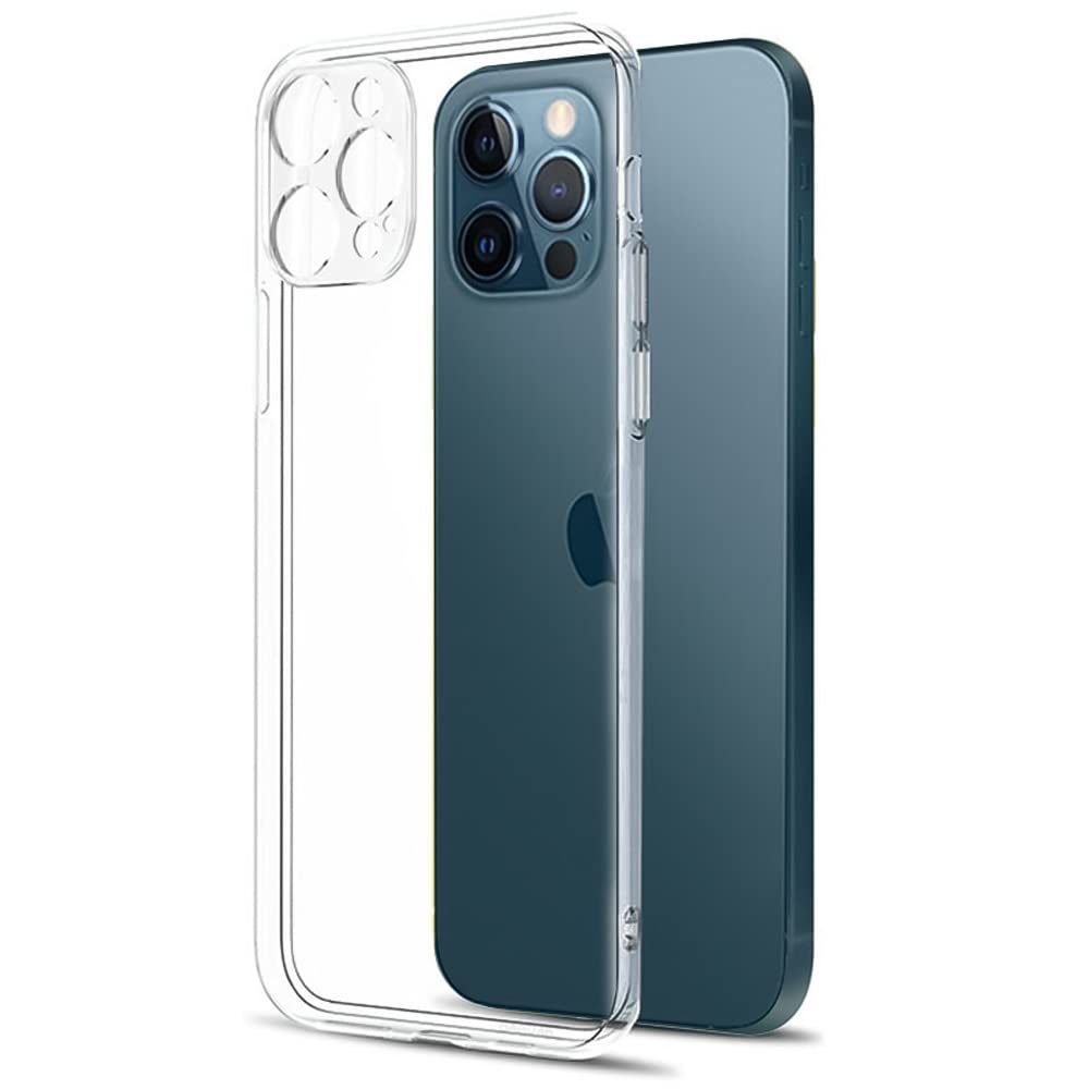 WOW IMAGINE Crystal Clear Transparent Back Case Cover Compatible Apple iPhone 12 Pro | Full Device & Camera Protection Shockproof TPU Silicone Back Cover Case – Transparent
