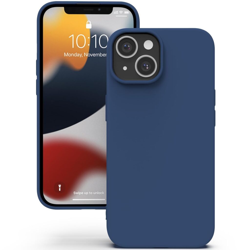 YATWIN Silicone Back Case for iPhone 13 Mini, Soft-Touch Phone Back Cover for Apple iPhone 13 Mini - Dark Blue