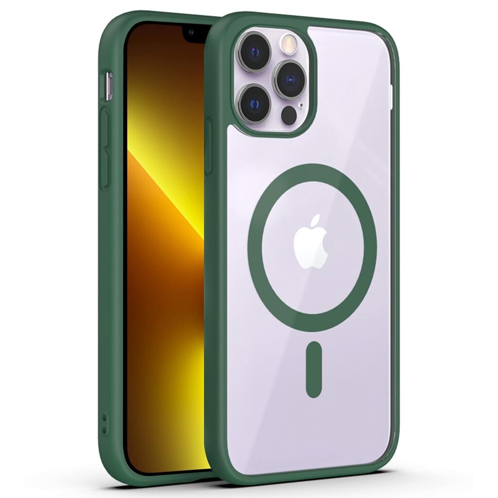 amazon basics Back Case Cover For Iphone 13 Pro (Thermoplastic Polyurethane_Forest Green)