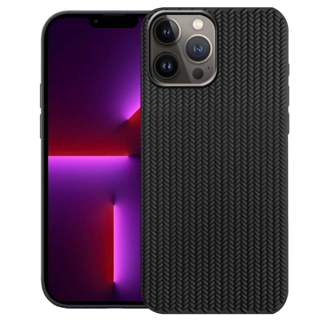 amazon basics Braided Design Case Cover for iPhone 13 Pro Max | Matte Finish | (Black, iPhone 13 Pro Max)