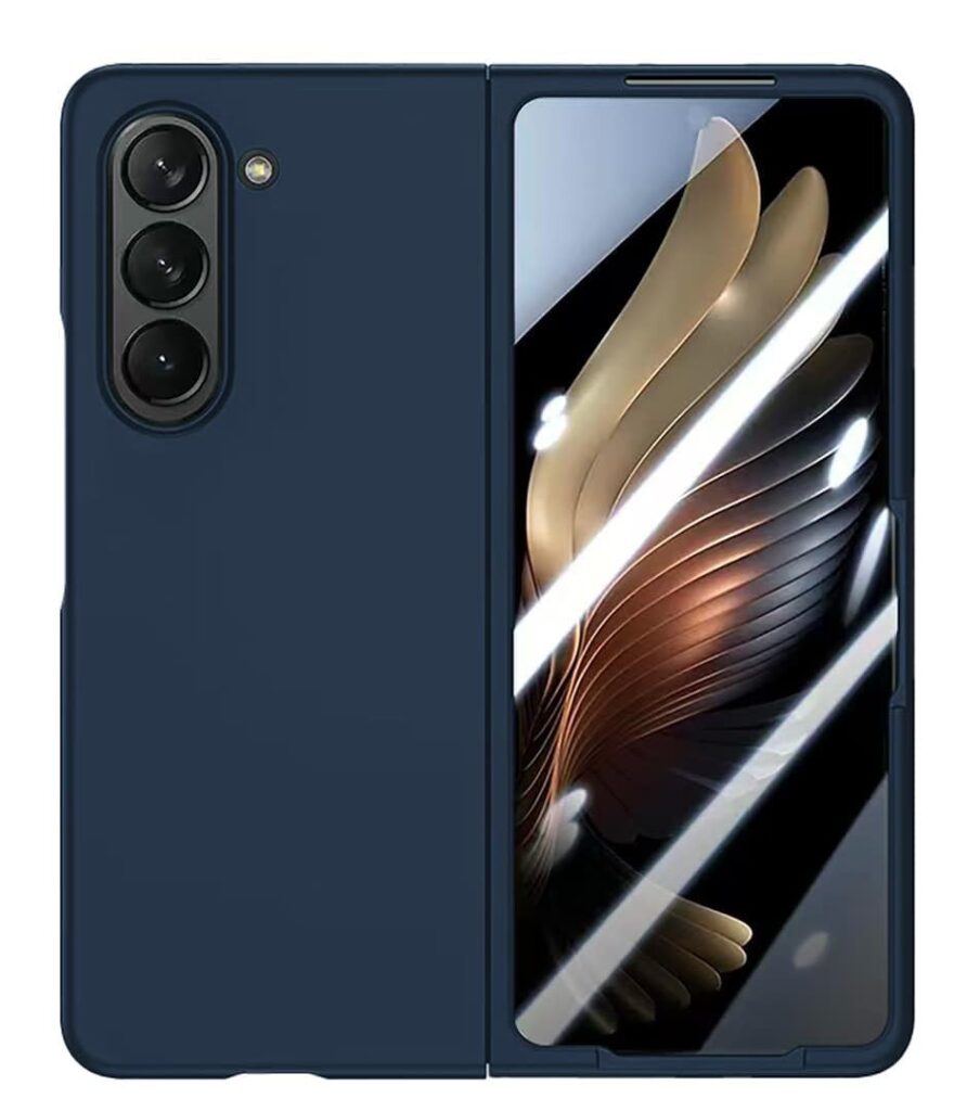 amazon basics Liquid Silicone Case Cover for Samsung Galaxy Z Fold 5 (Blue)