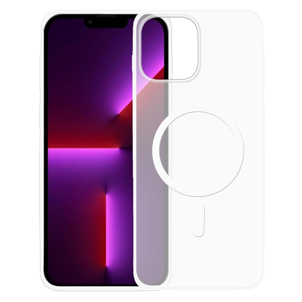 amazon basics Luxury Paper Thin Case Cover for iPhone 13 Pro Max 5G | Matte Finish | Compatible with magsafe | (White, iPhone 13 Pro Max 5G)