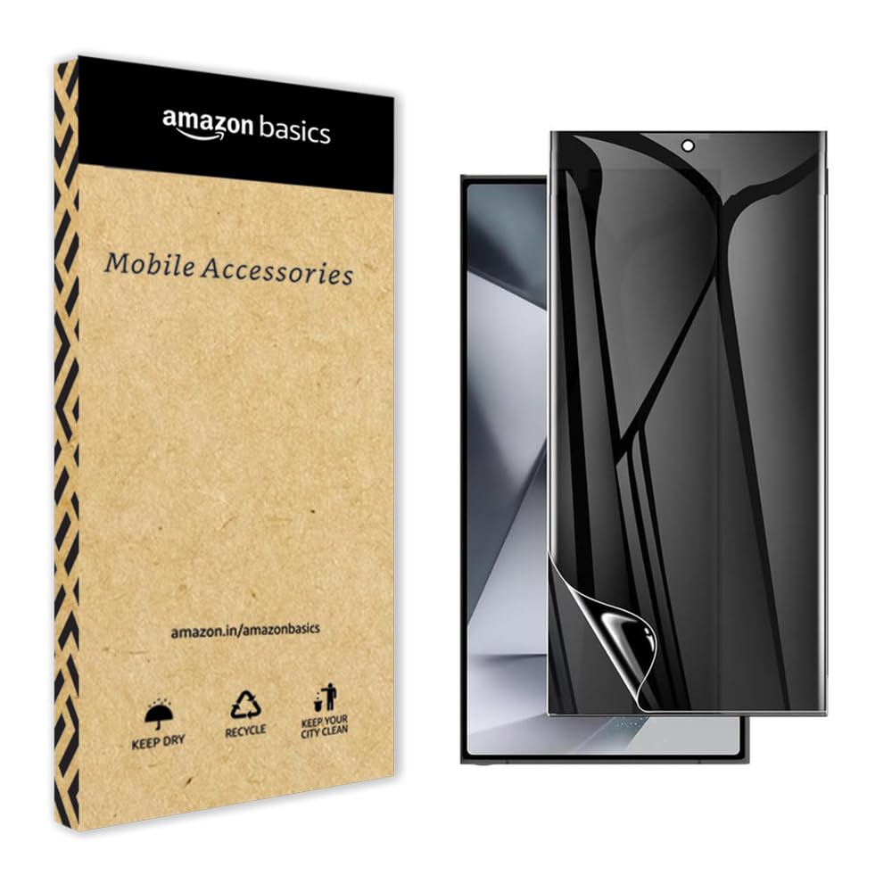 amazon basics Mobile Privacy Guard compatible with SAMSUNG Galaxy S24 Ultra 5G| Mobile Privacy screen protector | Anti Glare | Anti Spy Screen Protector | Reduces blue light | Scratch proof