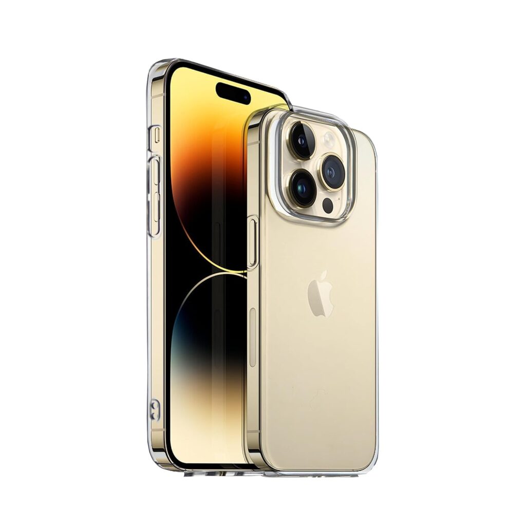 case for iPhone 14 Pro Back Cover, Shock-Absorbing, Scratch-Resistant,Light Weight,TPU +Polycarbonate Material with Crystal Clear Transperancy in Solid Pattern